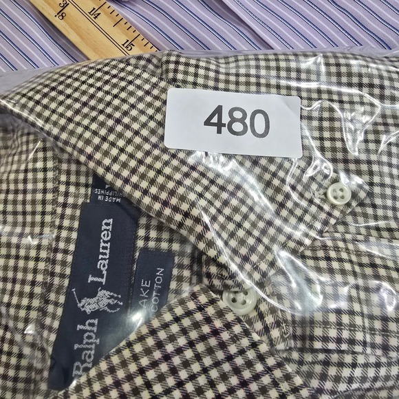 Ralph Lauren Blake Gingham Check Button Down Shirt Mens XL Cotton - Picture 7 of 7